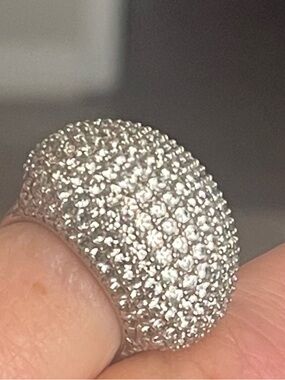 ⚜️Vintage Jean Dousset Dome Pave CZ Sterling Silver (925) SZ 7 Ring